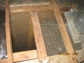 Open wall cavity into home interior walls